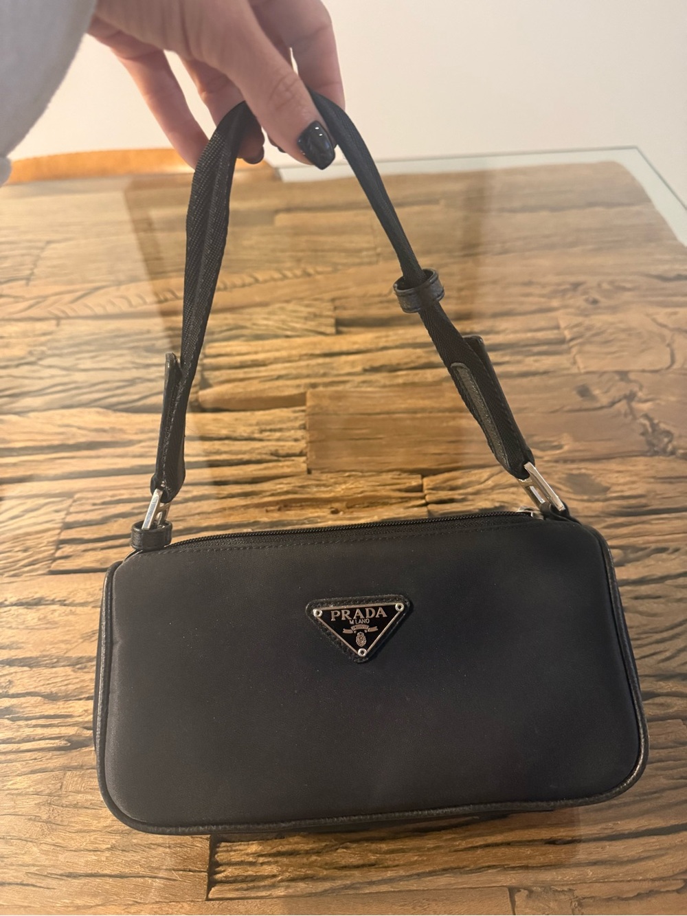 Adorable slim nylon shoulder bag